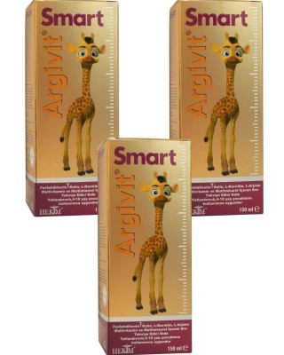Argivit Smart Syrup Set for Children, Boost Focus, Mental Clarity, and Memory, 3 Bottles x 150 ml