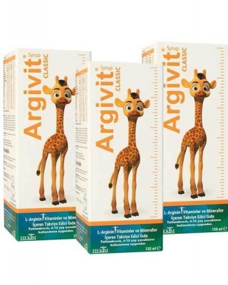 مجموعة شراب أرجيفيت كلاسيك, 3 علب بسعة 150 مل, مكمل غذائي لزيادة طول الاطفال, تعزيز الشهية والمناعة والنمو وتحسين جودة النوم