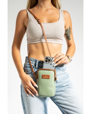 Stylish ESTUTE Shoulder Bag and Handbag, Versatile, Phone Holder with Adjustable Shoulder Strap, Turkish Leather, Green Color Stylish ESTUTE Shoulder Bag and Handbag, Versatile, Phone Holder with Adjustable Shoulder Strap, Turkish Leather, Green Color