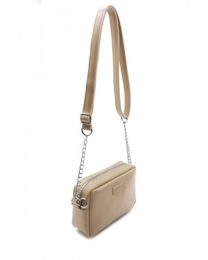 Women's Mink Small Chain Shoulder Bag, Crossbody Bag, Cream Color Women's Mink Small Chain Shoulder Bag, Crossbody Bag, Cream Color