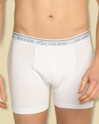 Men's Boxer, Boxer for Men, Turkish Men's Panties, Boxer without Buttons, White Color