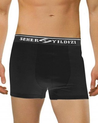 Erkek Boxer, Erkek Külot, Düğmesiz Boxer, Siyah Renk