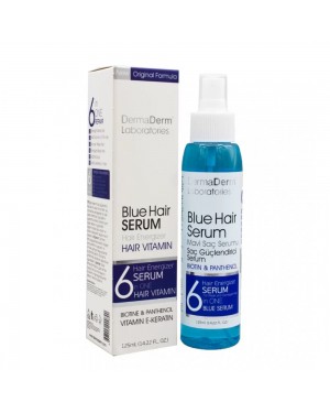 Dermaderm Hair Strengthening Blue Serum, Biotin, Panthenol, Vitamin E-Keratin, Hair Energizer, Blueberry Extract, 125 ml, 14.22 fl.oz