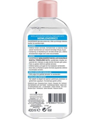 Diadermine Essentials Micellar Yüz ve Göz Makyajı Temizleyici, Aloe Vera Özlü ve D-Panthenol ile Temizleyici Su Makyaj Temizleyici, 400ml