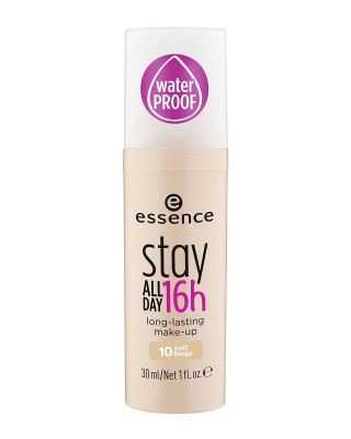 ESSENCE Stay All Day Makeup 10 Soft Beige- Long Lasting Foundation ensures a Smooth and Silky Complexion All Day, 30 ml 1.0 fl. oz