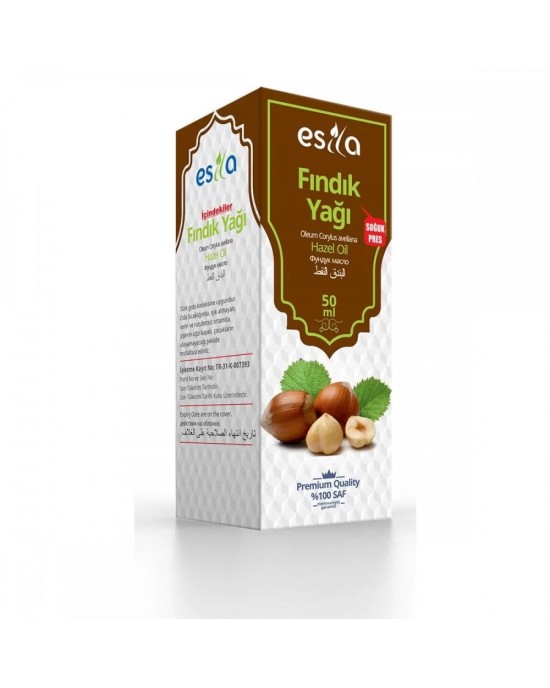 Fındık Yağı ,Soğuk Pres, Cilt ve Saç Bakımı, Kalp Sağlığı İçin, 50 ml