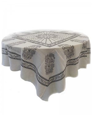 مفرش طاولة تركي مصنوع من مواد عالية الجودة 100% بوليستر، أنيق ومثالي لمظهر ريفي عتيق، وشاح الطاولة الريفية برسومات نباتية رائعة, 140*140 سم