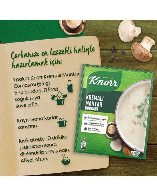 Hızlı ve Lezzetli, Knorr Kremalı Mantar Çorbası 63 gr, Lezzetin Tadını Çıkarın