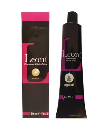 Leoni Permanent Hair Color Cream with Argan Oil Turkish Hair Dye 3 Dark Brown, Dark Coffee, 3N 60 Ml	