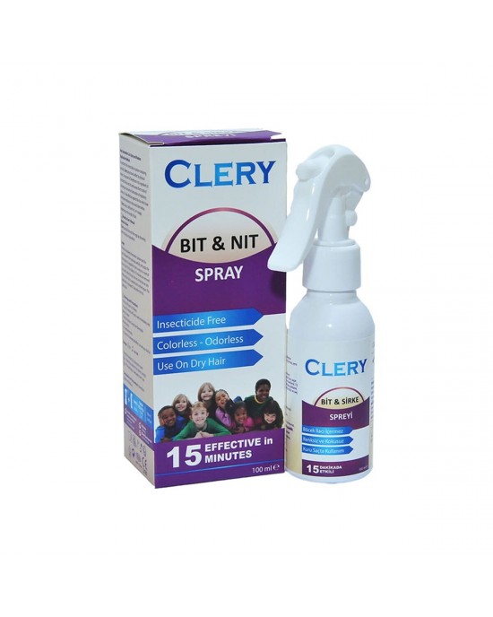 Clery Hair Lice Treatment Spray to Kill Head Lice and Nits, 100 ml + Special Comb Gift