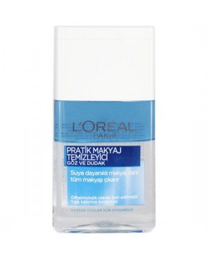 L'Oréal Paris Gentle Eyes & Lips Make Up Remover, Long-Wear Makeup Cleaner, Eye and Lip Makeup Lotion, 125ml
