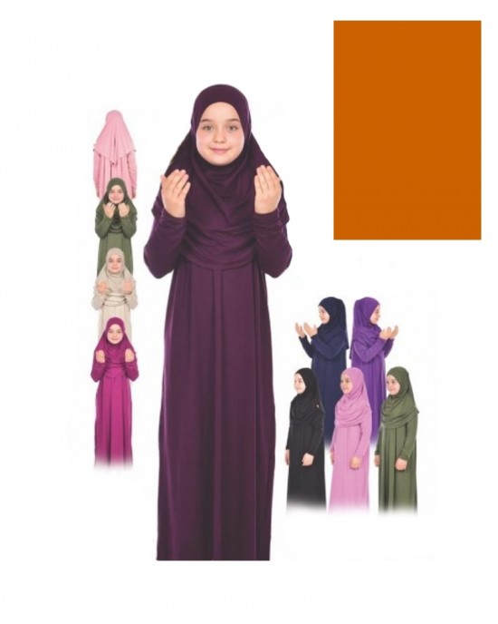 Turkish Prayer Set For Girls Two Pieces Dress And Hijab