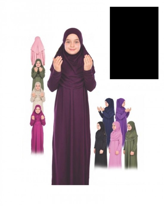 Turkish Prayer Set For Girls Two Pieces Dress And Hijab