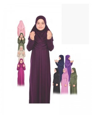 Turkish Prayer Set For Girls Two Pieces Dress And Hijab
