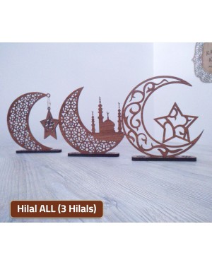 Ramadan Decoration Set for table, Ramadan Hilal, Syrian Ramadan Decor, Ramadan Gift, Ramadan Mubarak Hilal (3 Hilals set)