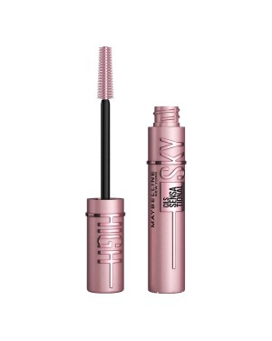 MAYBELLINE Sky High Washable Mascara Makeup, Volumizing Mascara, Buildable, Lengthening Mascara, Defining, Curling, Multiplying, Washable Blackest Black, 7.2ml