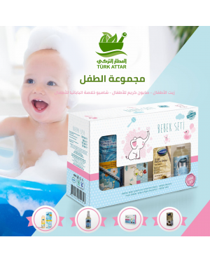 مجموعة العناية بالطفل, عبوة مضاعفة, طبيعية 100%, شامبو البابونج, كريم مانع الطفح, صابون الأطفال,زيت المساج للأطفال, شحن مجاني