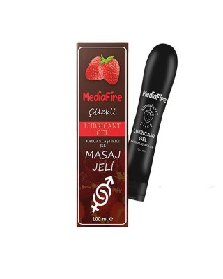 MediaFire Lubrıcant Jel 100 ML, Çilekli Masaj Jeli Kayganlaştırcı, Çilekli Kaygan Jel, Çilek Aromalı Su Bazlı Cinsel Kayganlaştırıcı