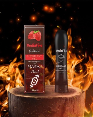 MediaFire Lubrıcant Jel 100 ML, Çilekli Masaj Jeli Kayganlaştırcı, Çilekli Kaygan Jel, Çilek Aromalı Su Bazlı Cinsel Kayganlaştırıcı