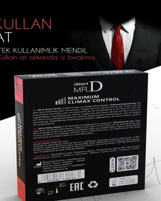 مناديل تأخير مستر دي الألمانية - 10 مناديل رجالية لتأخير القذف السريع, مناديل تأخيرمتوافقة مع المزلقات والواقيات, مصنوعة في ألمانيا