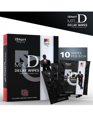 Mr.D Delay Wipes 10 Pcs - Male Wipes for Effective Delay, Made in Germany Mr.D Delay Wipes 10 Pcs - Male Wipes for Effective Delay, Made in Germany
