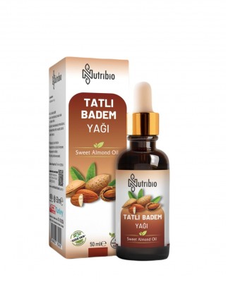 Tatlı Badem Yağı, Saf, Organik, Soğuk Sıkım Yağ, Cilt, Saç ve Sağlık Faydaları, 50 ml