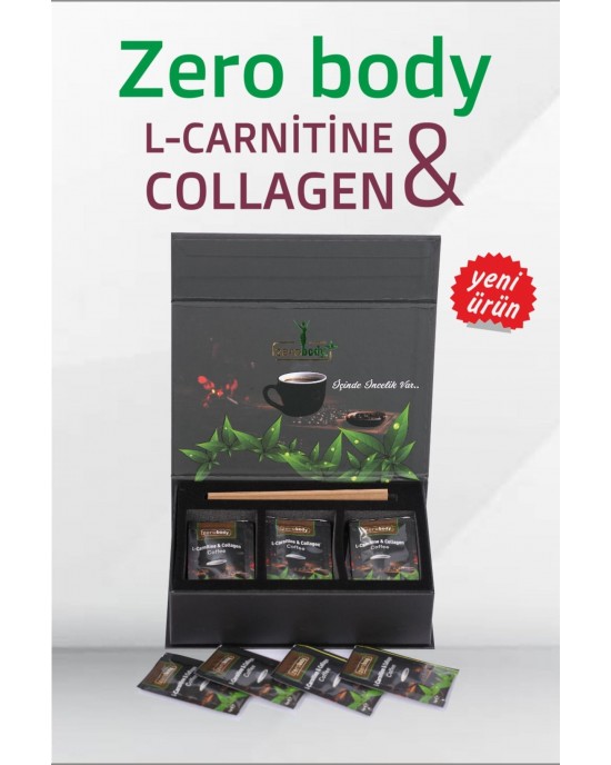 Zerobody L-carnitine & Collagen Coffee, Zerobody Coffee for Slimming & Weight Loss, Anti-Aging & Skin Health Blend, 30 Sachets