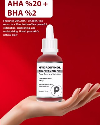 PROCSIN Hydrosynol AHA BHA Serum - Face Peeling Solution with 20% AHA + 2% BHA for Exfoliation, Brightening and Moisturizing.