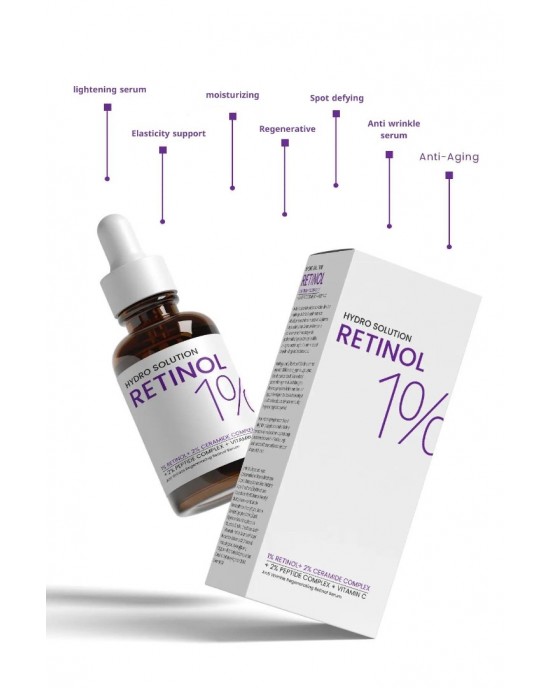 HYDRO SOLUTION Retinol Serum - 1% Retinol + Ceramide Complex Care - 30 ML