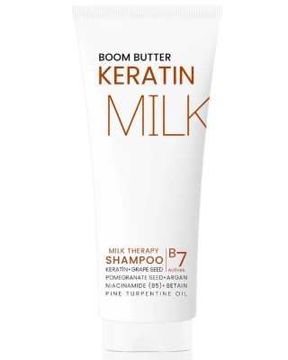 BOOM BUTTER Multifunctional (7 Actives) Keratin Milk Shampoo - Strengthen and Nourish Your Hair