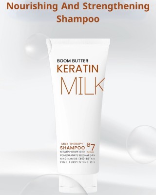 BOOM BUTTER Multifunctional (7 Actives) Keratin Milk Shampoo - Strengthen and Nourish Your Hair