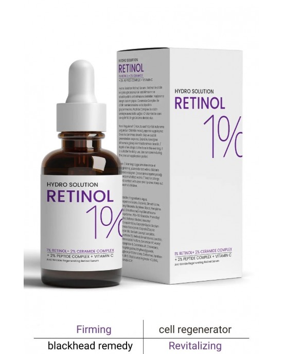 HYDRO SOLUTION Retinol Serum - 1% Retinol + Ceramide Complex Care - 30 ML