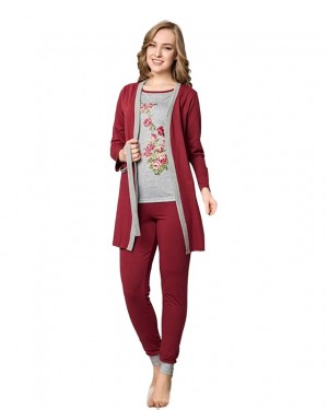 Turkish Women Pajamas Set, Casual PJS, 3 Pieces