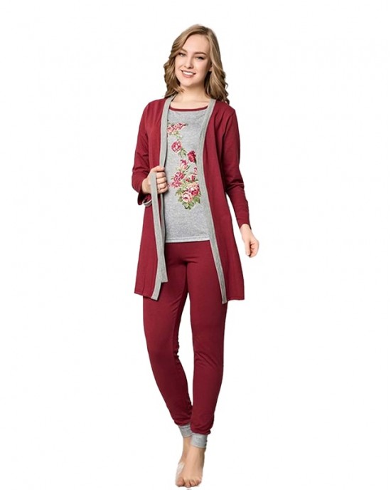 Discover Bliss, Turkish Women Pajamas Set - Comfort and Style Combined, Casual PJS, 3 Pieces