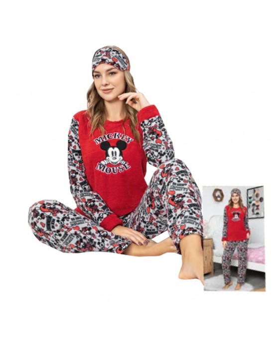 "Stay Cozy and Cute with Women's Two-Piece Winter Pajamas - Mickey Mouse Edition by Style Turk"