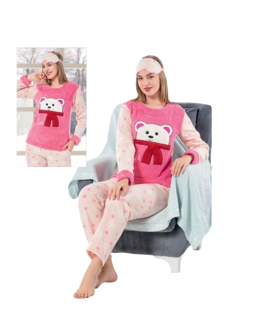 "Stay Cozy and Cute with Women's Two-Piece Winter Pajamas - Cute Bear Edition by Style Turk"