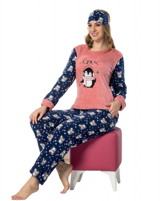 "Stay Cozy and Cute with Women's Two-Piece Winter Pajamas - Penguin Of Love Edition by Style Turk"