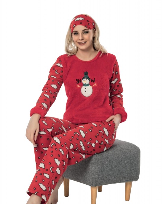 "Stay Warm and Stylish with Women's Two-Piece Winter Pajamas - Snow Edition by Style Turk"