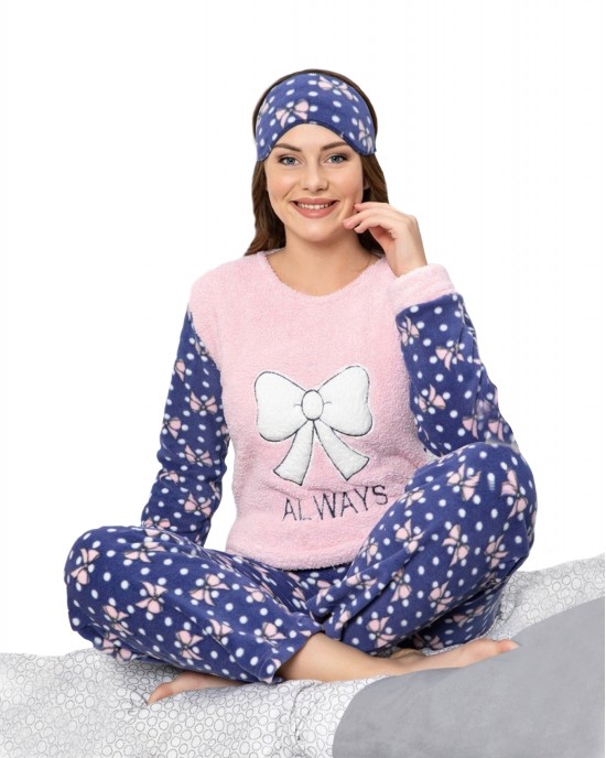 "Stay Cozy and Express Your Love with Women's Two-Piece Winter Pajamas - Tie of Love Edition by Style Turk"