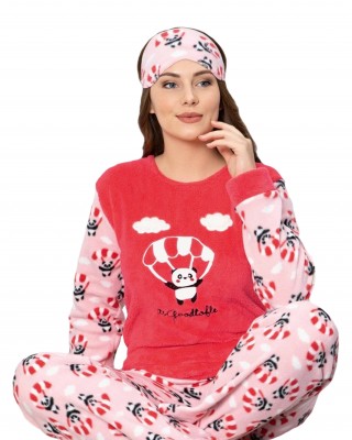 Turkish Women Pajamas, Fluffy Pajamas, Parachute Bear PJS, Free Eye Mask