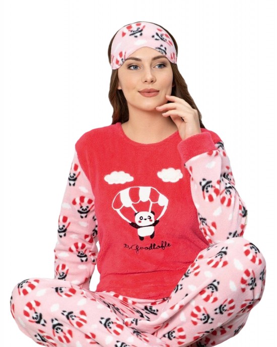 Elevate Your Winter Comfort with Women's Two-Piece Winter Pajamas - Parachute Bear Edition by Style Turk