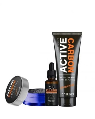 Procsin Set, Tooth Paste, Oil and Powder Set, Turkish New Formula for Teeth Whitening and Oral Care