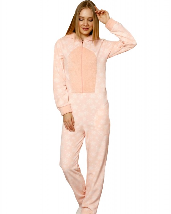 Turkish Women's Fluffy Winter Pajamas with Hat - Stay Cozy and Stylish