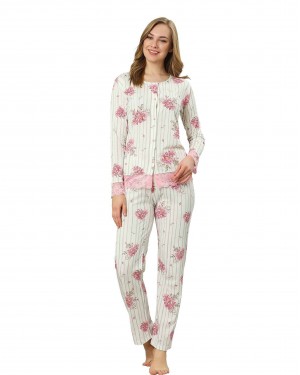 Turkish Women Pajamas, Long Sleeve Pajamas, Casual PJS