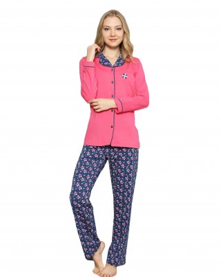 Chic Turkish Women's Pajamas Set - Long Sleeve, Casual Comfort