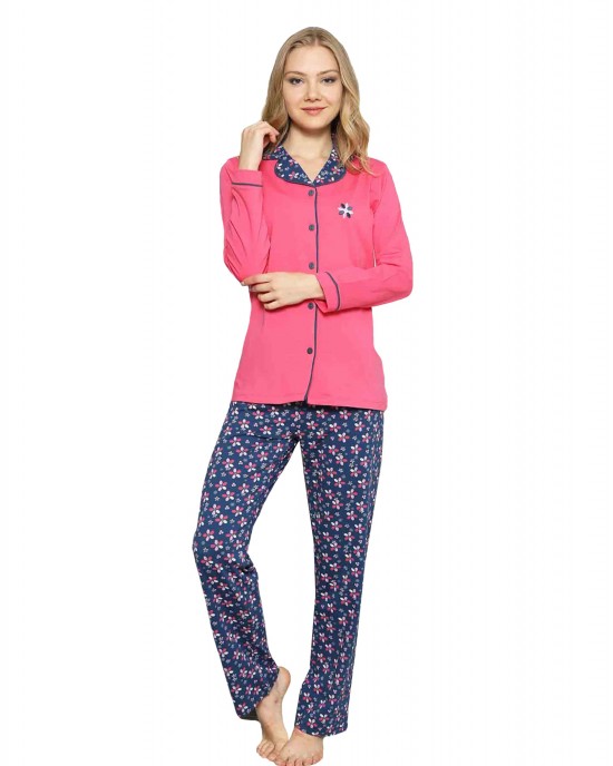 Chic Turkish Women's Pajamas Set - Long Sleeve, Casual Comfort