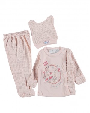 Bebek Pijama Seti - %100 Pamuklu Türk Bebek Giysisi Seti, Yenidoğan İçin 3 Parça - Rahat ve Şık Bebek Pijama Seti - %100 Pamuklu Türk Bebek Giysisi Seti, Yenidoğan İçin 3 Parça - Rahat ve Şık