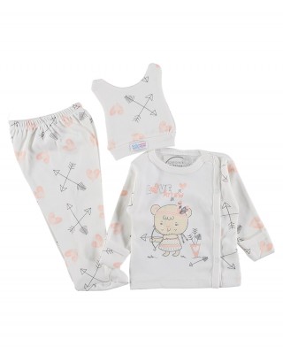 بيجامة بيبي, طقم حديثي الولادة, ملابس الرضع, موديل تركي, مجموعة ملابس البيبي التركية 3 قطع, 100% قطن للمولود الجديد