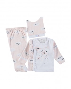 Bebek Pijama Seti, Türk Bebek Kıyafeti Seti, %100 Pamuklu Yenidoğan Kıyafeti Seti – 3 Parça Konfor ve Şıklık Bebek Pijama Seti, Türk Bebek Kıyafeti Seti, %100 Pamuklu Yenidoğan Kıyafeti Seti – 3 Parça Konfor ve Şıklık