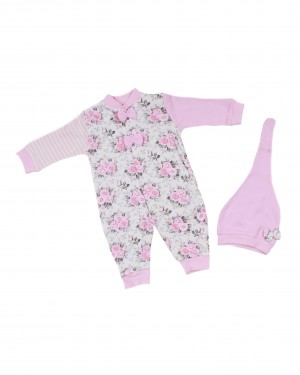 Uyku ve Oyun Takımı – Çıtçıtlı Bebek Kız Tulumu, Bebek Tulum Modelleri, Kız Bebek Tulum, 2 Parça